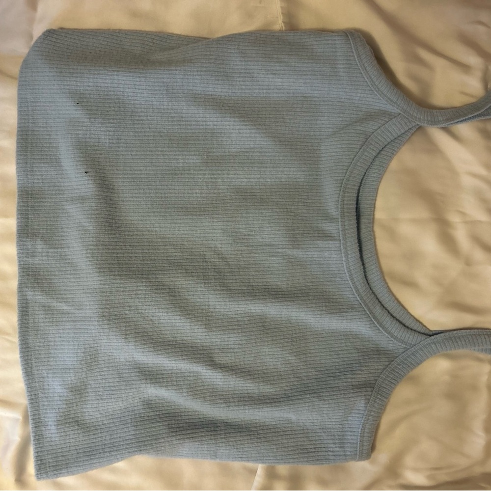 Light Blue Ribbed Tank Top